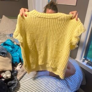 Yellow Knit Women's Sweater